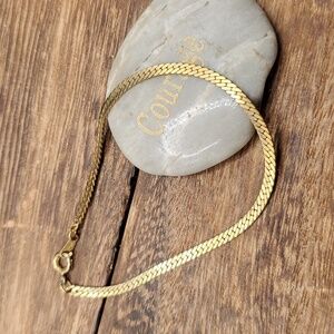 B3135 herringbone brick road unisex gold tone bracelet masculine or feminine‎